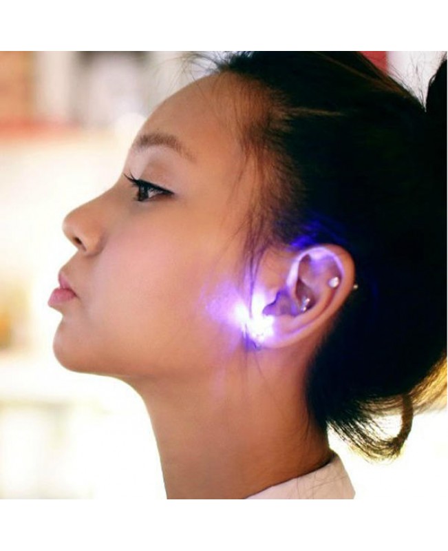 1pc Halloween Plum Blossom Led Light Ear Stud Dance Party Accessories