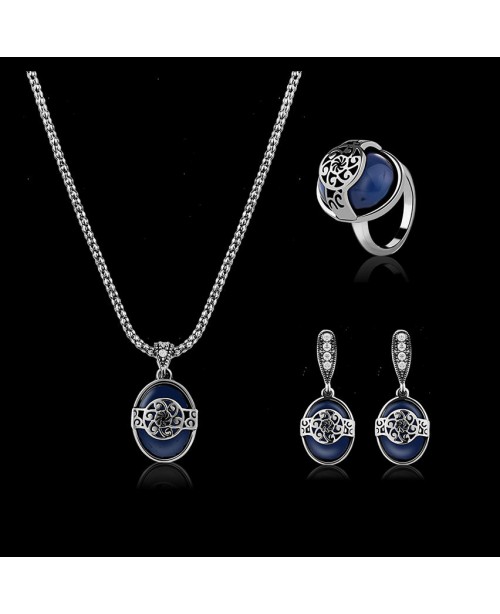 Turkey Series Necklace Blue Turquoise Ring Retro E...