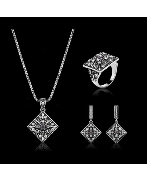 Turkey Series Crystal Necklace Diamond Ring Retro ...