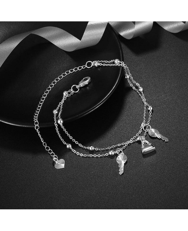 Key and Bag Pendant Fashion Foot Chain Metal Gift for Women