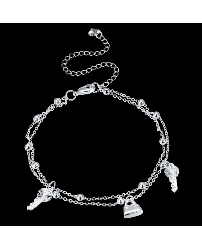 Key and Bag Pendant Fashion Foot Chain Metal Gift for Women