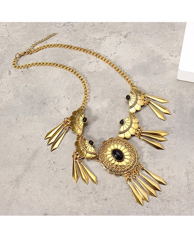 Elegant Women Statement Flower Jewelry Set Trendy Turquoise Party Jewelry for Female