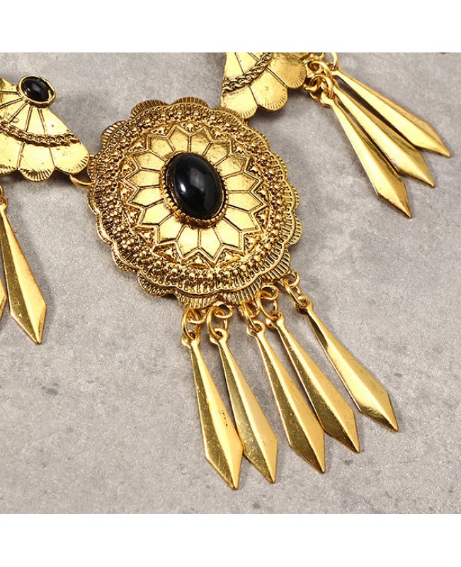 Elegant Women Statement Flower Jewelry Set Trendy Turquoise Party Jewelry for Female