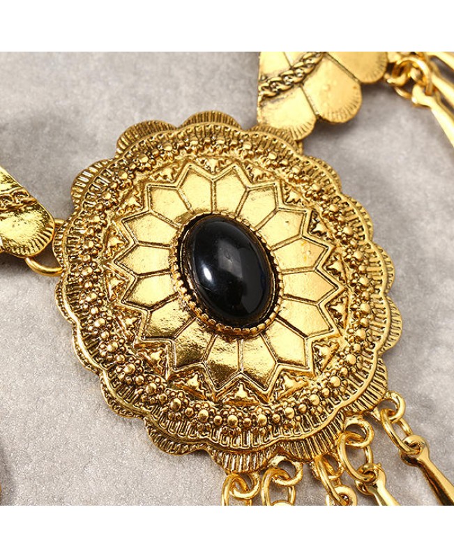 Elegant Women Statement Flower Jewelry Set Trendy Turquoise Party Jewelry for Female