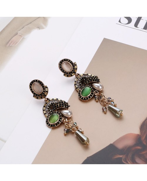 Vintage Natural Stone Pearl Earring Elegant Crysta...