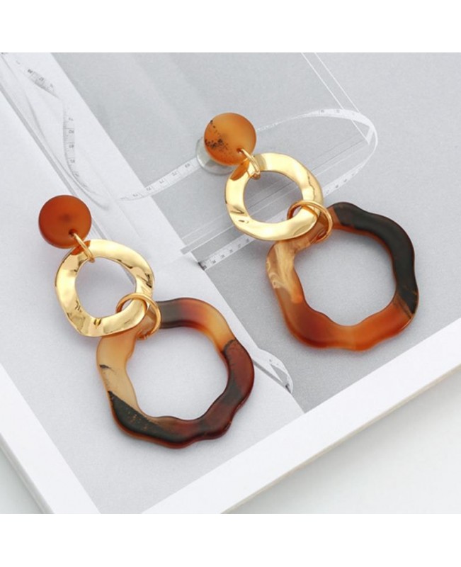 Trendy Alloy Earrings Dangle Geometry Acrylic Reputation Vintage Jewelry for Women