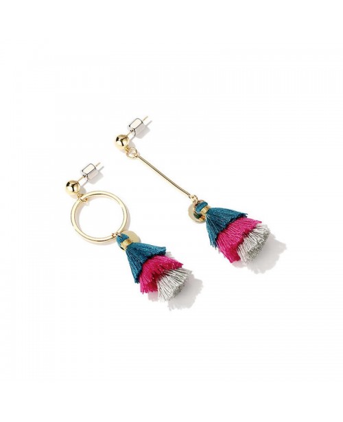 Bohemian Women's Tassel Drop Earring Asymmetric Ge...