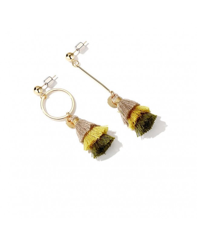 Bohemian Women's Tassel Drop Earring Asymmetric Geometric Colorful Dangle Earrings Women Jewelry