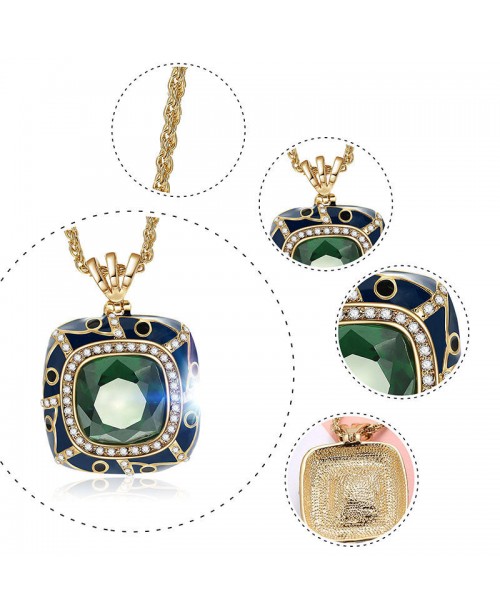 Luxury Emerald Crystal Cocktail Ring Vintage Neckl...