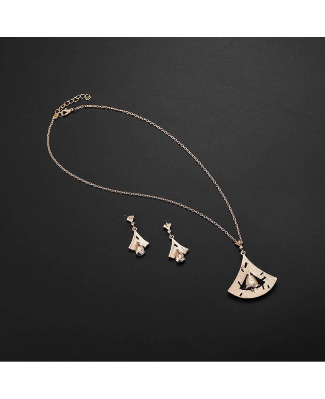 Luxury Purple Drop Geometric Jewelry Set Elegant Necklaces Earrings for Women