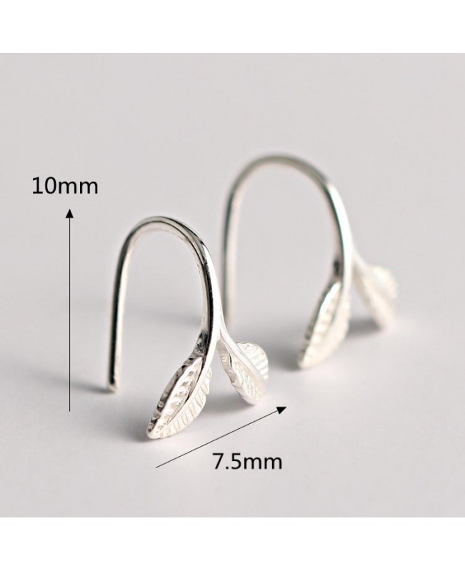 925 Sterling Silver Earrings Stylish Silver Leaf Ear Drop Lovely Earring Gift for Women