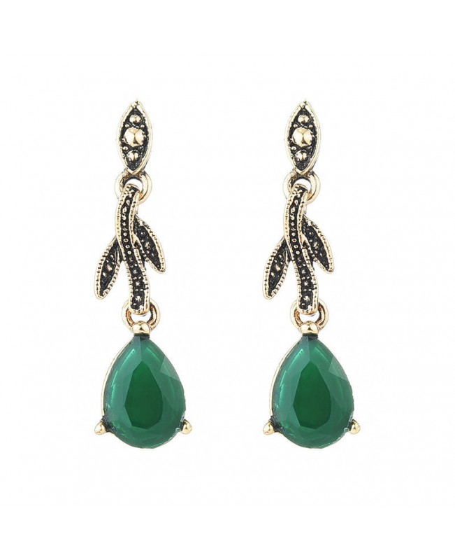 Sweet Plants Leaf Drop Pendant Necklace Earring Jewelry Set Fashion Women Wedding Accessories